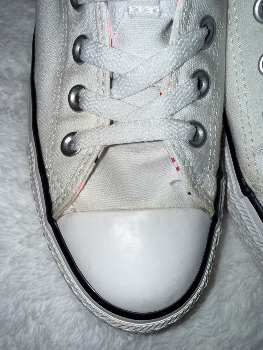 Converse Women's Chuck Taylor All Star Double Tongue White Canvas Sneakers - Picture 6 of 10